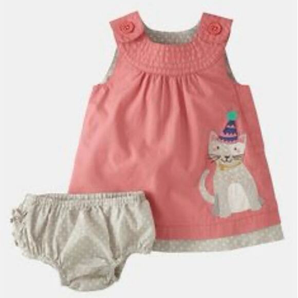 Mini Boden Other - Baby Boden Birthday Cat Appliqué Pinafore Dress 2-3 Years